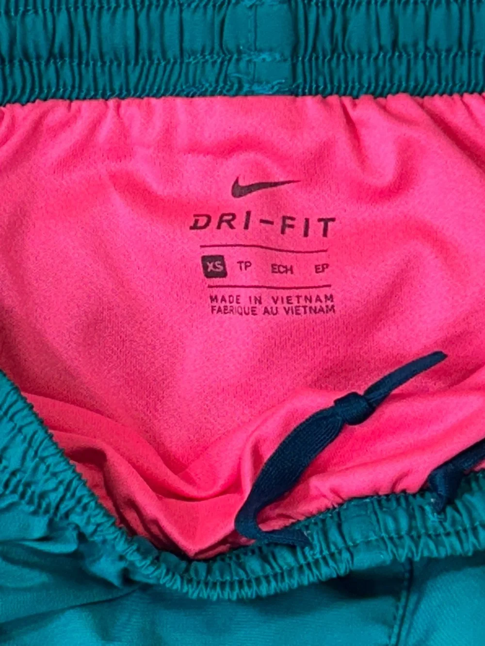 Nike Teal and Hot Pink Women's Athletic Running Shorts